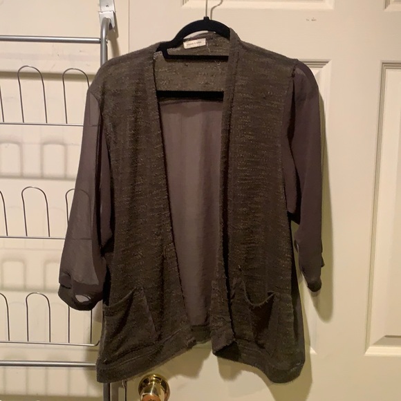 Silence + noise Army green cardigan - Picture 2 of 10